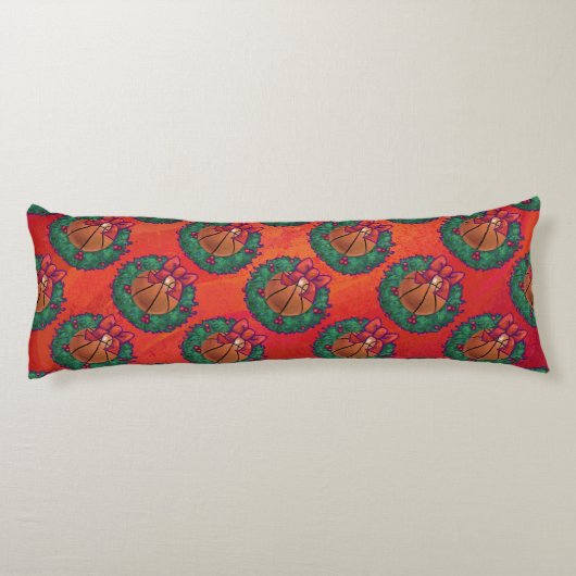 Basketball im Weihnachtskranz Seitenschläferkissen (Rückseite)