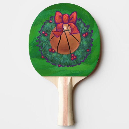 Basketball im Weihnachtskranz Tischtennis Schläger (Rückseite)