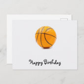 Basketball im weißen Hintergrund glücklicher Gebur Postkarte (Vorne/Hinten)