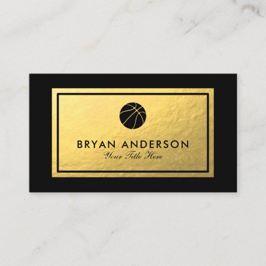Basketball - Imitate Gold Foil Business Card Visitenkarte (Vorderseite)