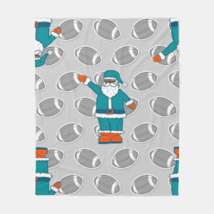 Basketball in aquamarin-orangefarbenem Weihnachtsm Fleecedecke