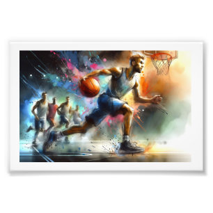 Basketball in Bewegung, Fotodruck