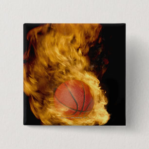 Basketball in Brand (digitaler Verbundwerkstoff) Button