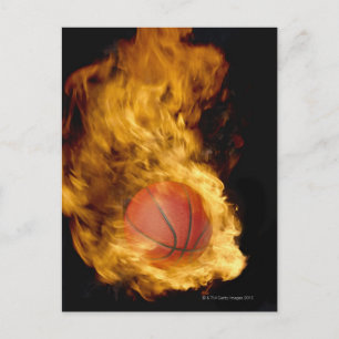 Basketball in Brand (digitaler Verbundwerkstoff) Postkarte