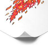 Basketball in Flammen Poster (Ecke)
