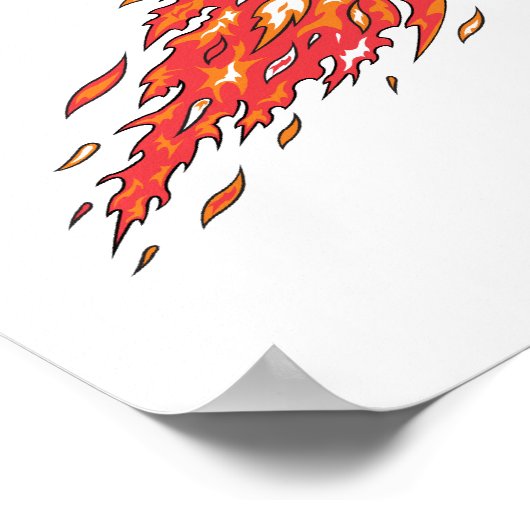 Basketball in Flammen Poster (Ecke)