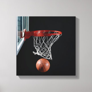 Basketball in Hoop Leinwanddruck