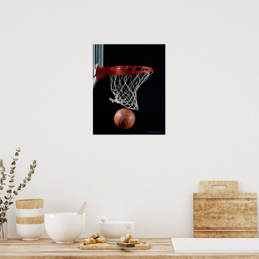 Basketball in Hoop Poster (Küche)