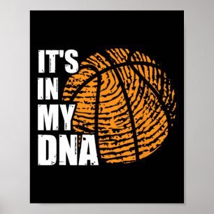 Basketball In meinem DNA Fingerprint Spaß Basketba Poster