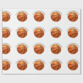 Basketball in orangefarbenem, schwarzem Leder Geschenkpapier (Flach)