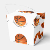 Basketball in orangefarbenem, schwarzem Leder Geschenkschachtel (Rückseite)