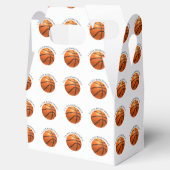 Basketball in orangefarbenem, schwarzem Leder Geschenkschachtel (Geöffnet)