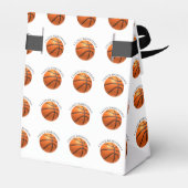 Basketball in orangefarbenem, schwarzem Leder Geschenkschachtel (Rückseite)