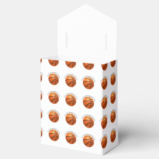 Basketball in orangefarbenem, schwarzem Leder Geschenkschachtel (Geöffnet)