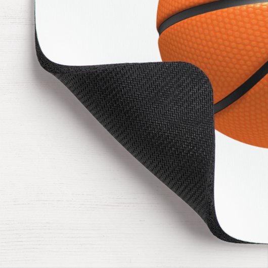 Basketball in orangefarbenem, schwarzem Leder Mousepad (Ecke)