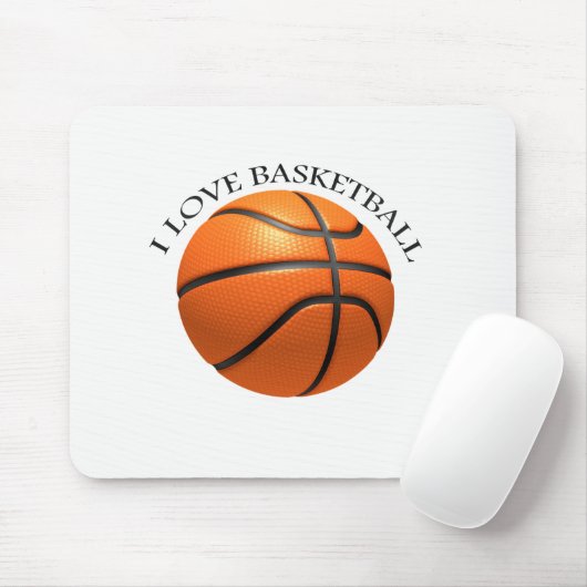 Basketball in orangefarbenem, schwarzem Leder Mousepad (Mit Mouse)