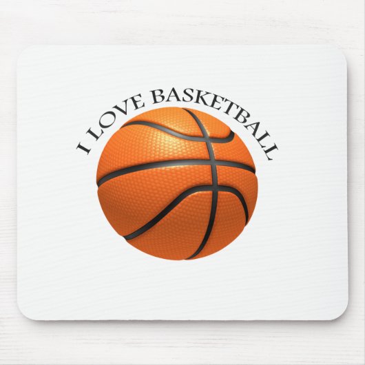 Basketball in orangefarbenem, schwarzem Leder Mousepad (Vorne)