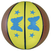 Basketball in Originalgröße mit der Flagge von Bad (Vertikal)
