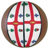 Basketball in Originalgröße mit der Flagge von Mon (Vertikal)