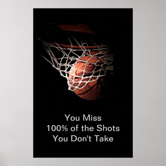 Basketball in Schattenposter drucken Poster (Vorne)