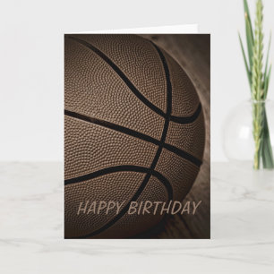 Basketball in Sepia Happy Birthday Card Karte