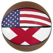 Basketball in Vollgröße mit Flagge von Alabama, US (Vorderseite)