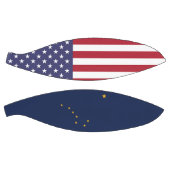 Basketball in Vollgröße mit Flagge von Alaska, USA (Panele)