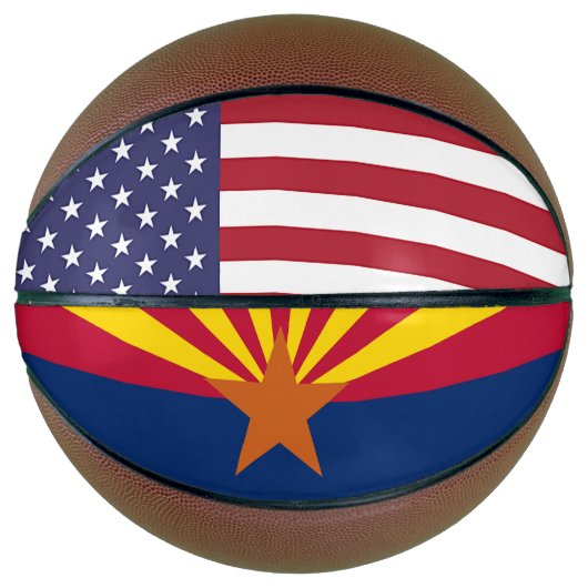 Basketball in Vollgröße mit Flagge von Arizona, US (Vorderseite)
