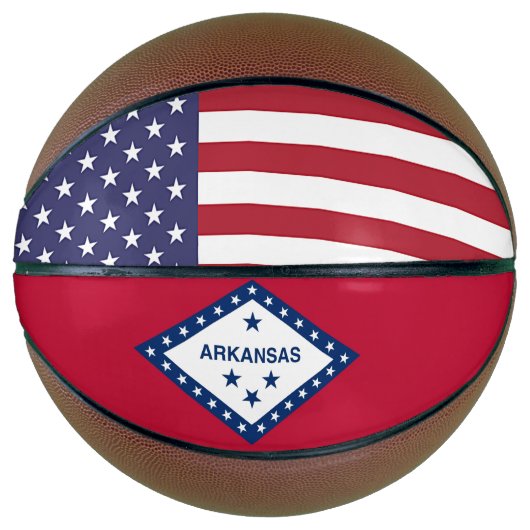 Basketball in Vollgröße mit Flagge von Arkansas, U (Vorderseite)