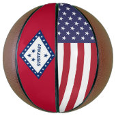 Basketball in Vollgröße mit Flagge von Arkansas, U (Vertikal)