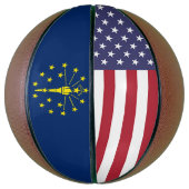 Basketball in Vollgröße mit Flagge von Indiana, US (Vertikal)