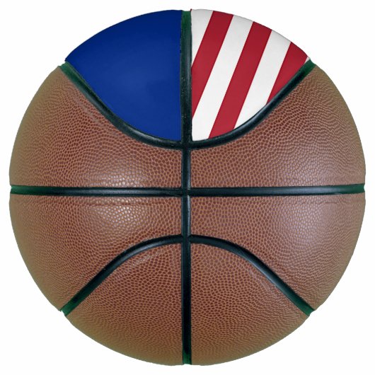 Basketball in Vollgröße mit Flagge von Nebraska, U (Rechts)