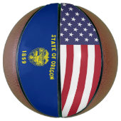 Basketball in Vollgröße mit Flagge von Oregon, USA (Vertikal)