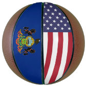Basketball in Vollgröße mit Flagge von Pennsylvani (Vertikal)