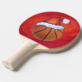 Basketball in Weihnachtsmannmütze Tischtennis Schläger (Vorderseite)