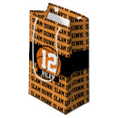 Basketball Individuelle Name Age Slam Dunk Kleine Geschenktüte (Vorderseite Schrägansicht)