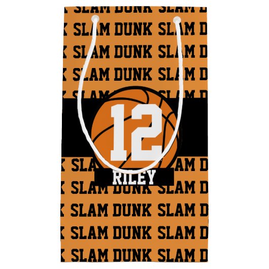 Basketball Individuelle Name Age Slam Dunk Kleine Geschenktüte (Vorderseite)