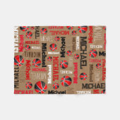 Basketball-individuelle Name Fleecedecke (Vorderseite (Horizontal))