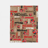 Basketball-individuelle Name Fleecedecke (Vorderseite)