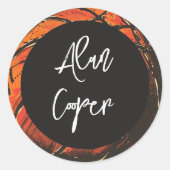 Basketball Individuelle Name Kinder Runder Aufkleber (Vorderseite)