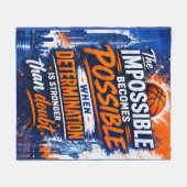 BASKETBALL-INSPIERTE MOTIVATION FLEECEDECKE (Vorderseite (Horizontal))