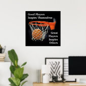 Basketball Inspiration Inspirierend Teilnehmer Poster (Heimbüro)