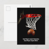 Basketball Inspiration Inspirierend Teilnehmer Postkarte (Vorne/Hinten)