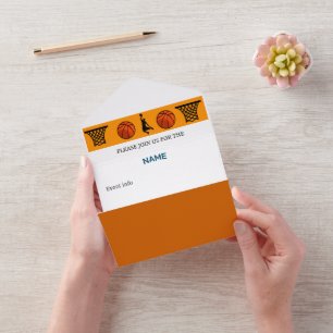 BASKETBALL INVITATION anpassbar All In One Einladung