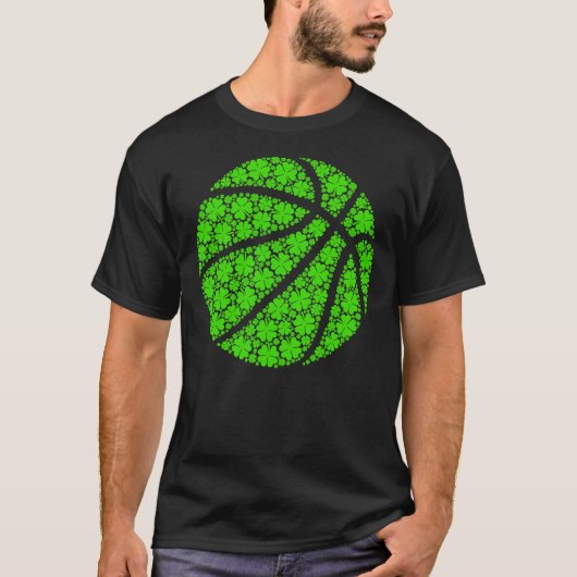 Basketball Irish Kleeblatt Lucky Clover St Pat T-Shirt (Vorderseite)