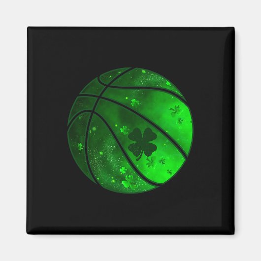 Basketball Irish Kleeblatt Lucky Clover St Patrick Magnet (Vorne)