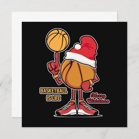 Basketball Is Life Christmas Sports Player Gift Einladung (Vorne/Hinten)