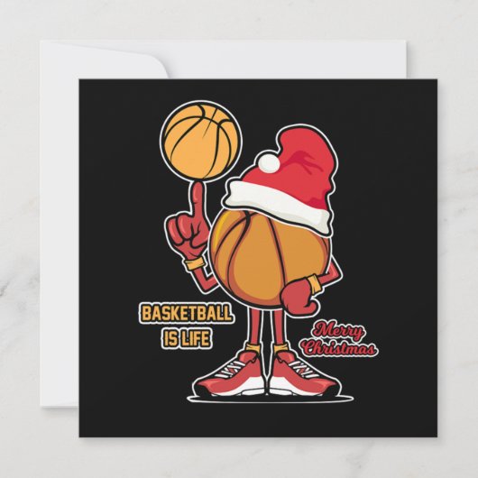 Basketball Is Life Christmas Sports Player Gift Einladung (Vorderseite)