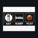 Basketball isst Schlafen Postkarte<br><div class="desc">Basketball Fan T - Shirt und Geschenke. Essen Sie schlafenden Basketball.</div>