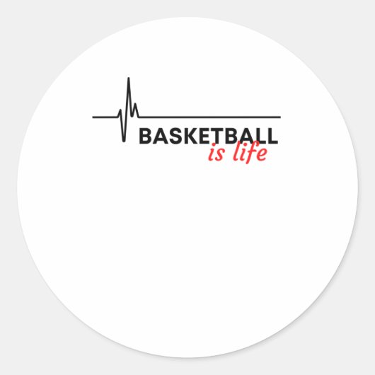 Basketball ist Leben. Runder Aufkleber (Vorderseite)